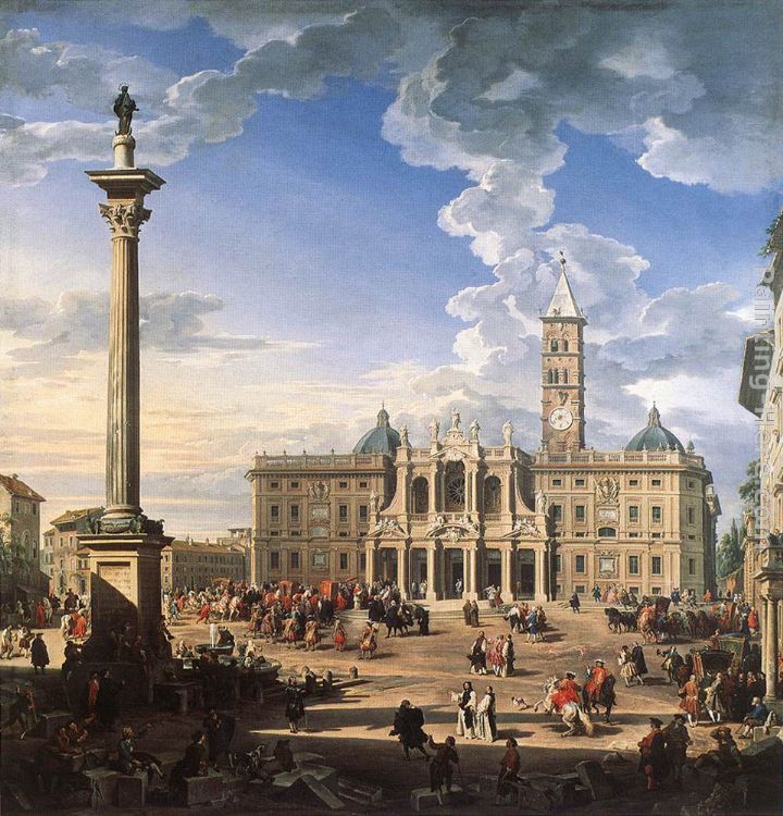 The Piazza and Church of Santa Maria Maggiore painting - Giovanni Paolo Pannini The Piazza and Church of Santa Maria Maggiore art painting